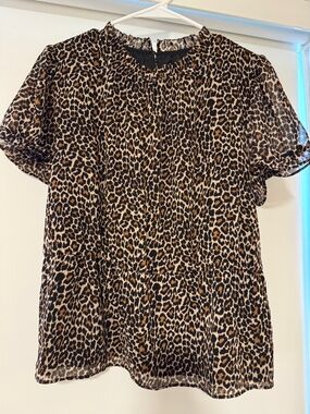 J Crew Leopard print synched waist top Size M